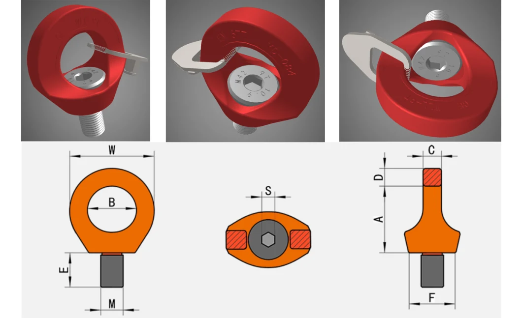 Grade 80 Heavy Duty Alloy Steel Key Eye Point Lifting Point