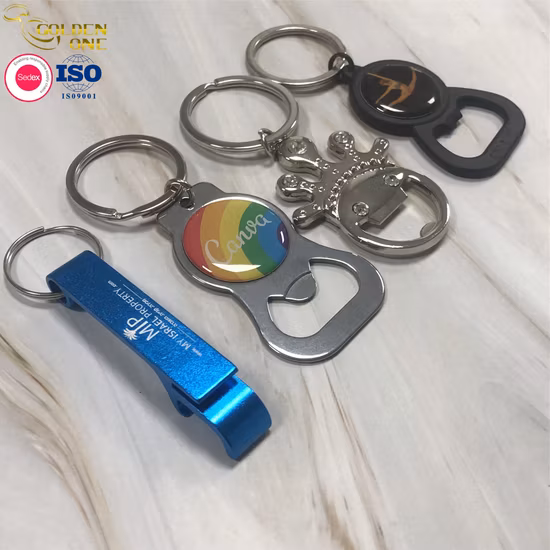Hot Sale Personalized Logo Stainless Steel Metal Beer Bottle Opener Key Ring