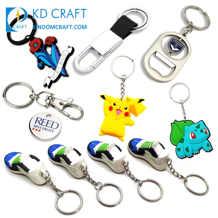 Personalised Metal Enamel Bottle Opener Trolley Coin Car Dog Plant Leather Resin Keychain PVC Rubber Silicone Shoe Sneaker Cute Cartoon Pokemon Custom Keyring